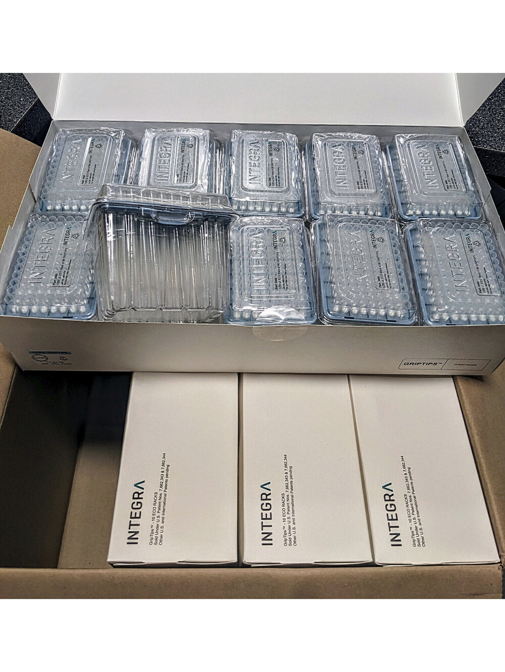 4 Cases Integra 1250ul GripTip 3445 Pre-Sterilized 10 ECO Racks of 96tips